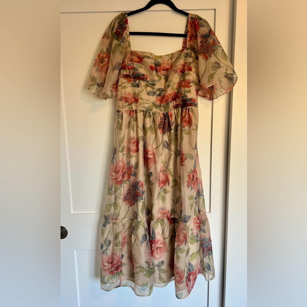 The A&F Emerson Angel Sleeve Midi Dress Large Tall - Picture 3 of 8